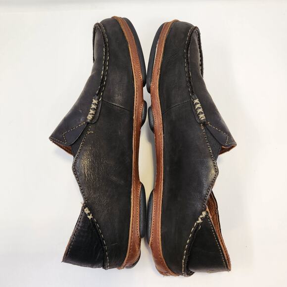 Olukai Moloa Dark Brown Leather Loafer Moc Casual Shoes Men Size 12 Slip On - Picture 8 of 9